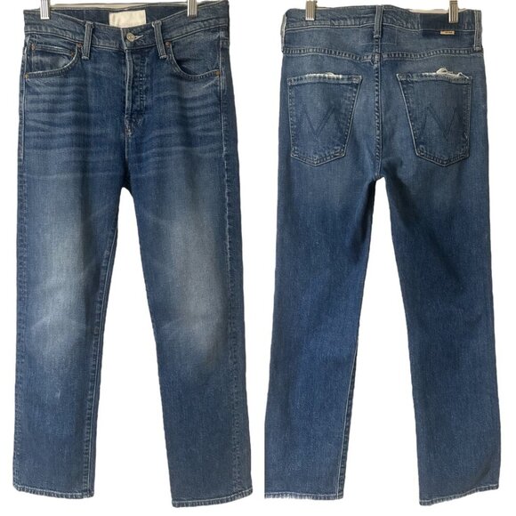 Mother The Scrapper Ankle Straight Leg Jeans Size 25 In Cowboys Don’t Cry - Picture 14 of 16